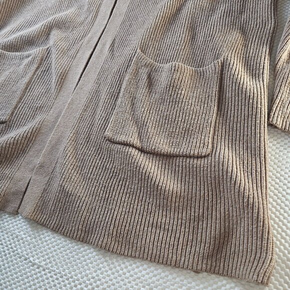 Old Navy Womens Ribbed Open-Front Cardigan Sweater Xxl Light Brown Cotton Blend - Picture 8 of 12